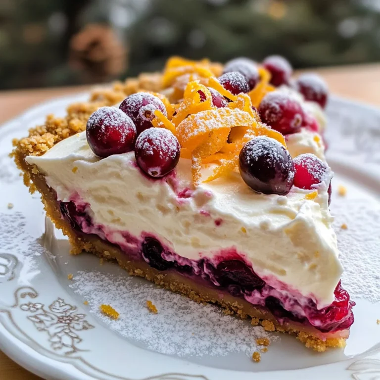 No Bake Cranberry Orange Cream Pie