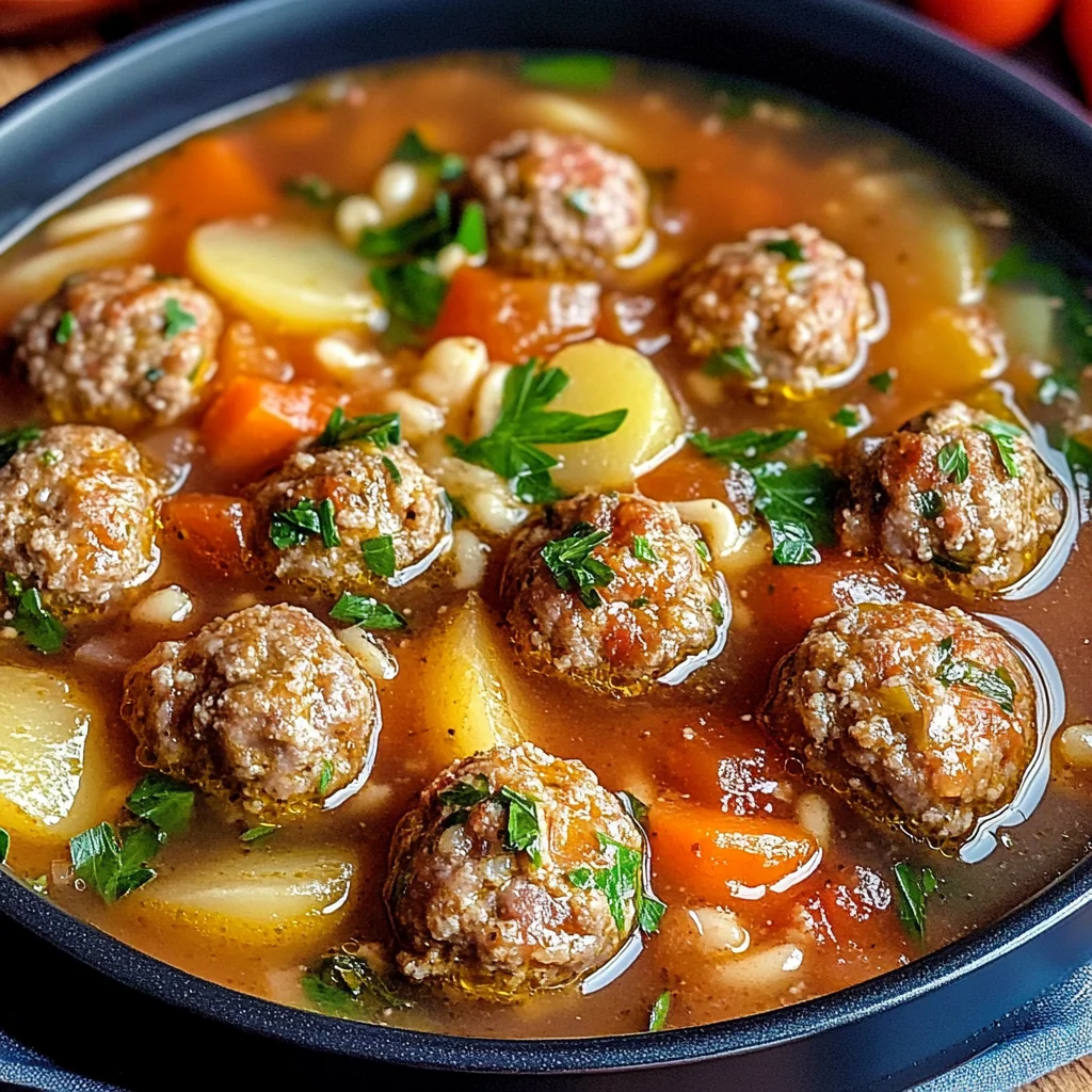 One-Pot Easy Meatball Soup the Whole Family Will Love