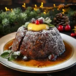 Traditional Plum Pudding with Brandy Butter Sauce