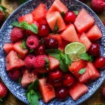 Watermelon Fruit Salad with Lime Mint Dressing