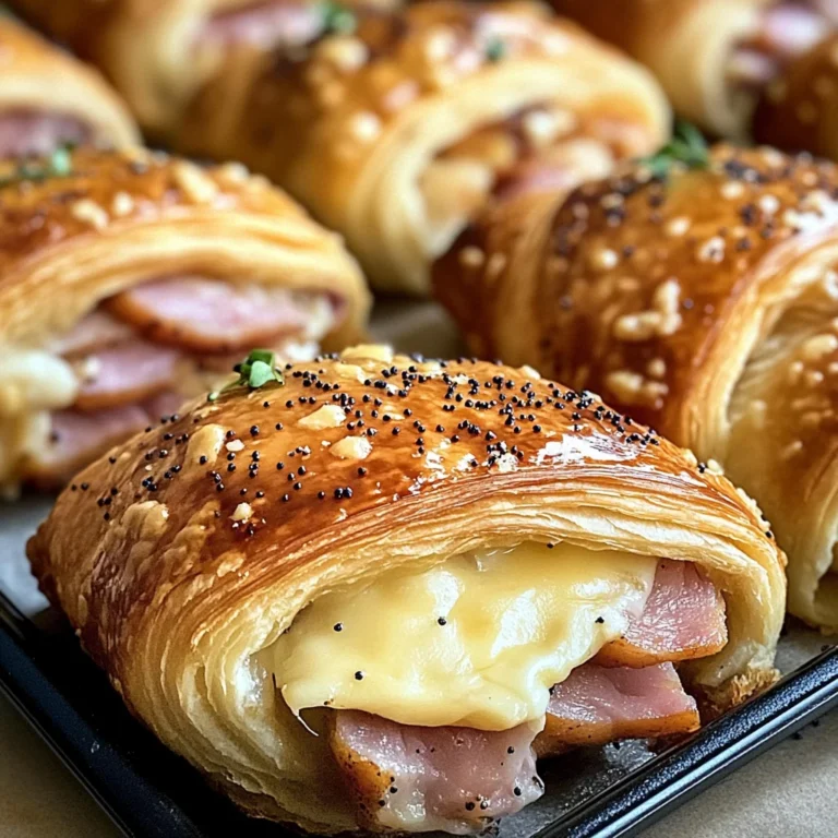 Baked chicken ham and Cheese Croissants