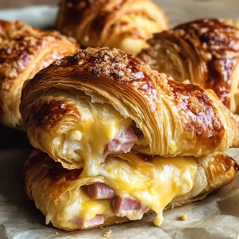 Baked chicken ham and Cheese Croissants Easy Breakfast Bake Recipe!