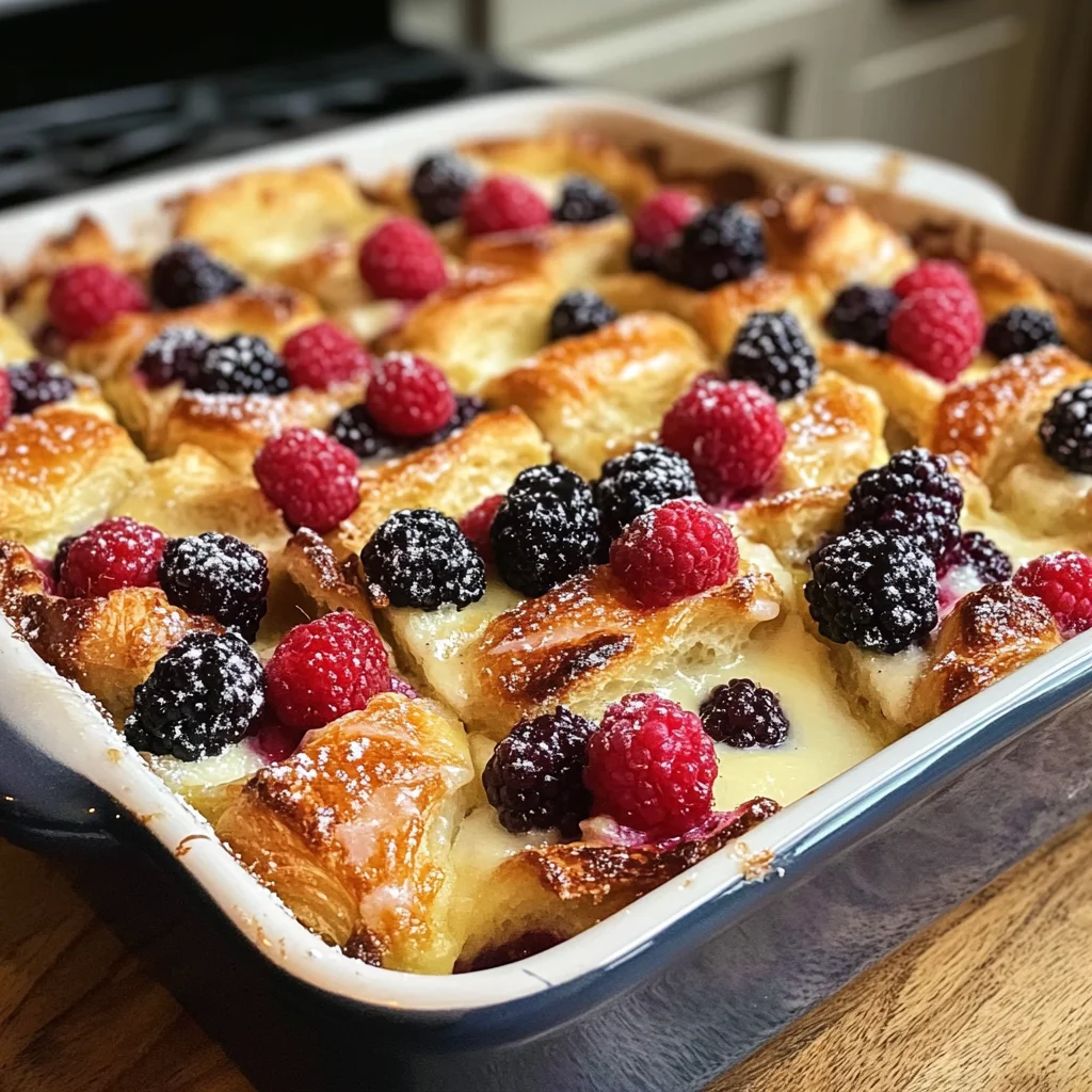 Croissant breakfast casserole