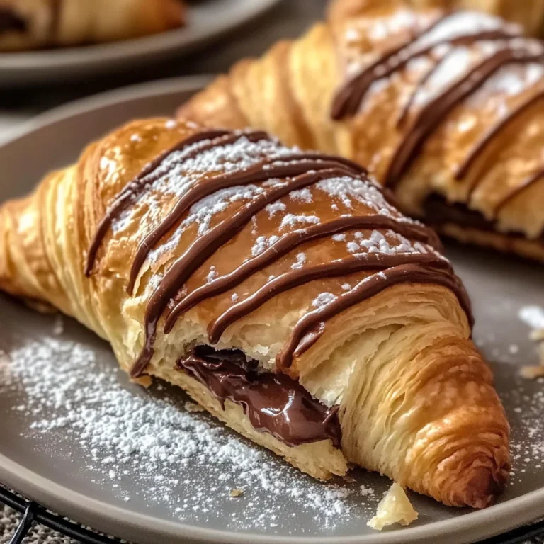Golden Nutella Croissants - flirtyfood