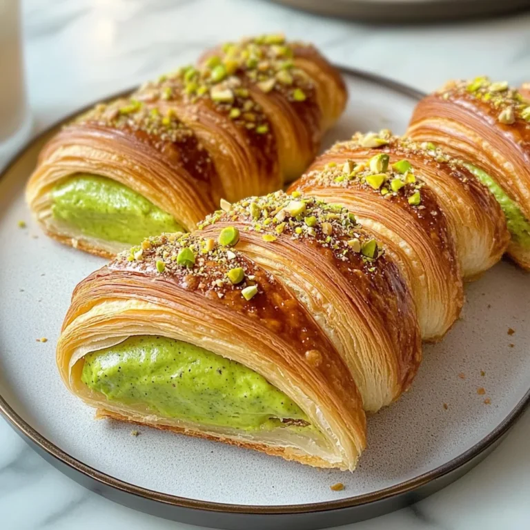 Golden Pistachio Croissants - flirtyfood