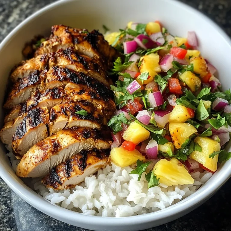 Jerk Chicken Bowl with Pineapple Salsa
