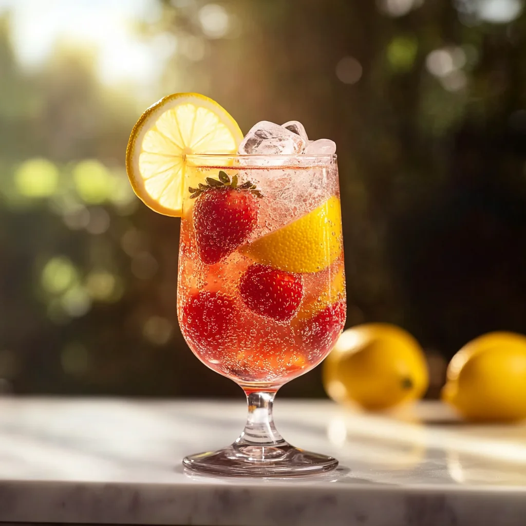 Sparkling Strawberry Lemon Mocktail