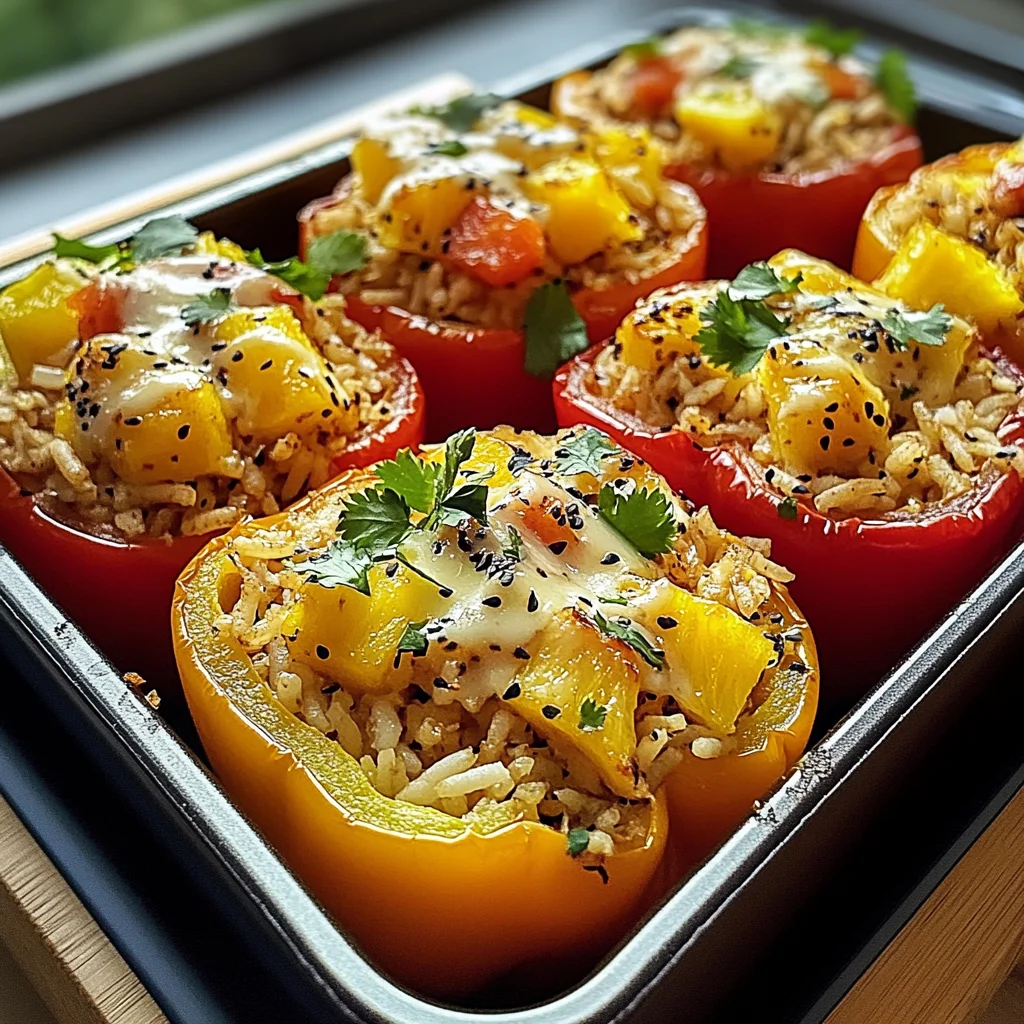 Teriyaki Pineapple Chicken & Rice Stuffed Peppers Bliss